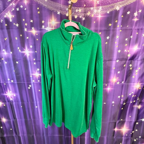 Discount Divas - Lived-In Garment Washed Pullover - Green - 2X - - Picture 1 of 7